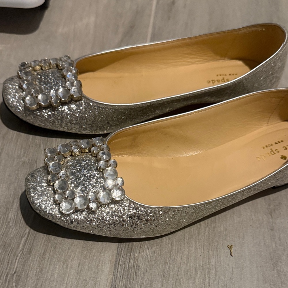 Kate Spade Silver Embellished Flats - Picture 3 of 7